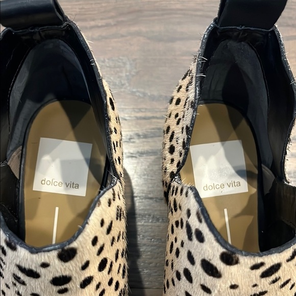 Dolce Vita Women’s Size 6 Sonni Leopard Print Calf Hair Ankle Booties - Picture 10 of 15